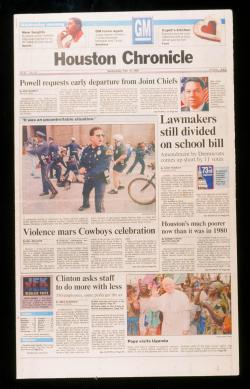 chronicle houston 1993 front feb newspaper newsroomhistory